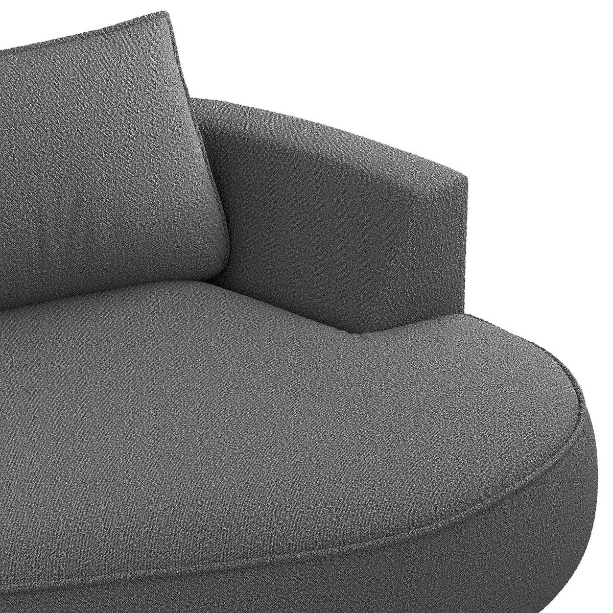 OTTOMANE - modular - Schwarz/Grau, Kunststoff/Textil (196/82/146cm) - home24