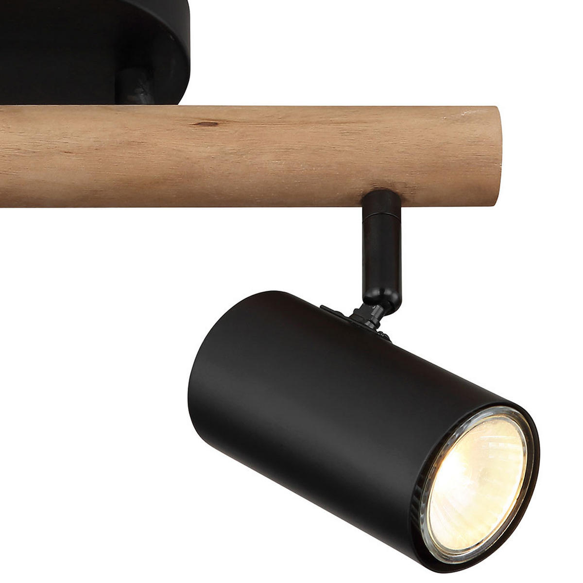 LED DECKENLEUCHTE HERTI Metall Schwarz - Schwarz, Holz (31/10/19.5cm) - Globo Lighting