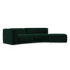 4-SITZER-SOFA Samt Stoff Grün - Dunkelgrün/Schwarz, Kunststoff/Textil (335/70/166cm) - Makamii