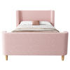 POLSTER-KINDERBETT 90x200cm Schlittenbett Kosmisches Muster Samt Rosa - Pink, Holz - FLIEKS