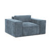 SCHLAFSESSEL Chenille Stoff Blau - Pastellblau/Schwarz, Holzwerkstoff/Kunststoff (157/81/113cm) - Makamii