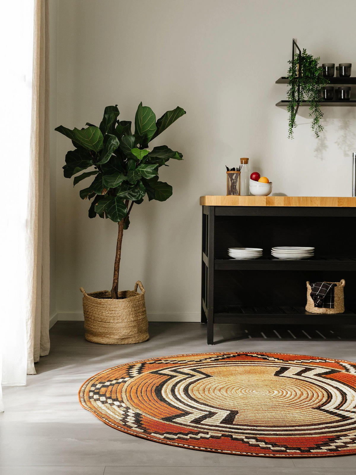 OUTDOORTEPPICH Artis Beige/Kupfer ø 160 cm rund - Beige, Textil (160/160cm) - benuta Nest