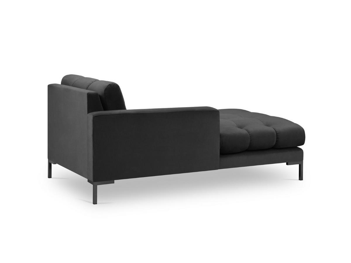 CHAISELONGUE links Mamaia aus Samt dunkelgrau - Dunkelgrau, Textil (102/75/185cm) - Micadoni