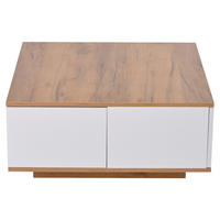 COUCHTISCH Weiß/Nussbaumfarben, 70/70/31,5 cm mit 3 Schubladen - Weiß, Holzwerkstoff (70/70/31.5cm) - PANGIVO