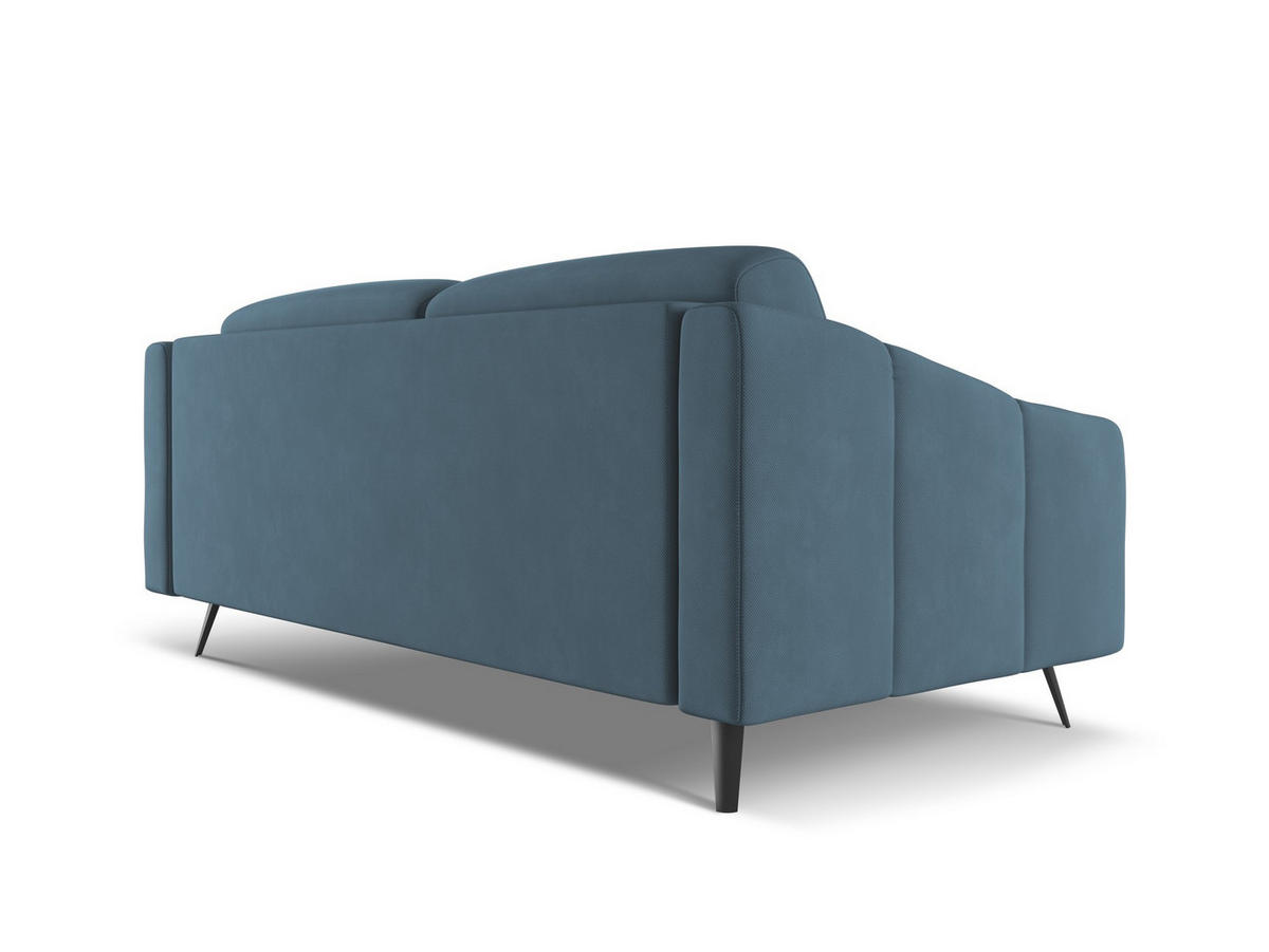 3-SITZER SOFA Chenille Stoff Blau - Blau/Blaugrau, Textil/Metall (202/80/95cm) - Makamii