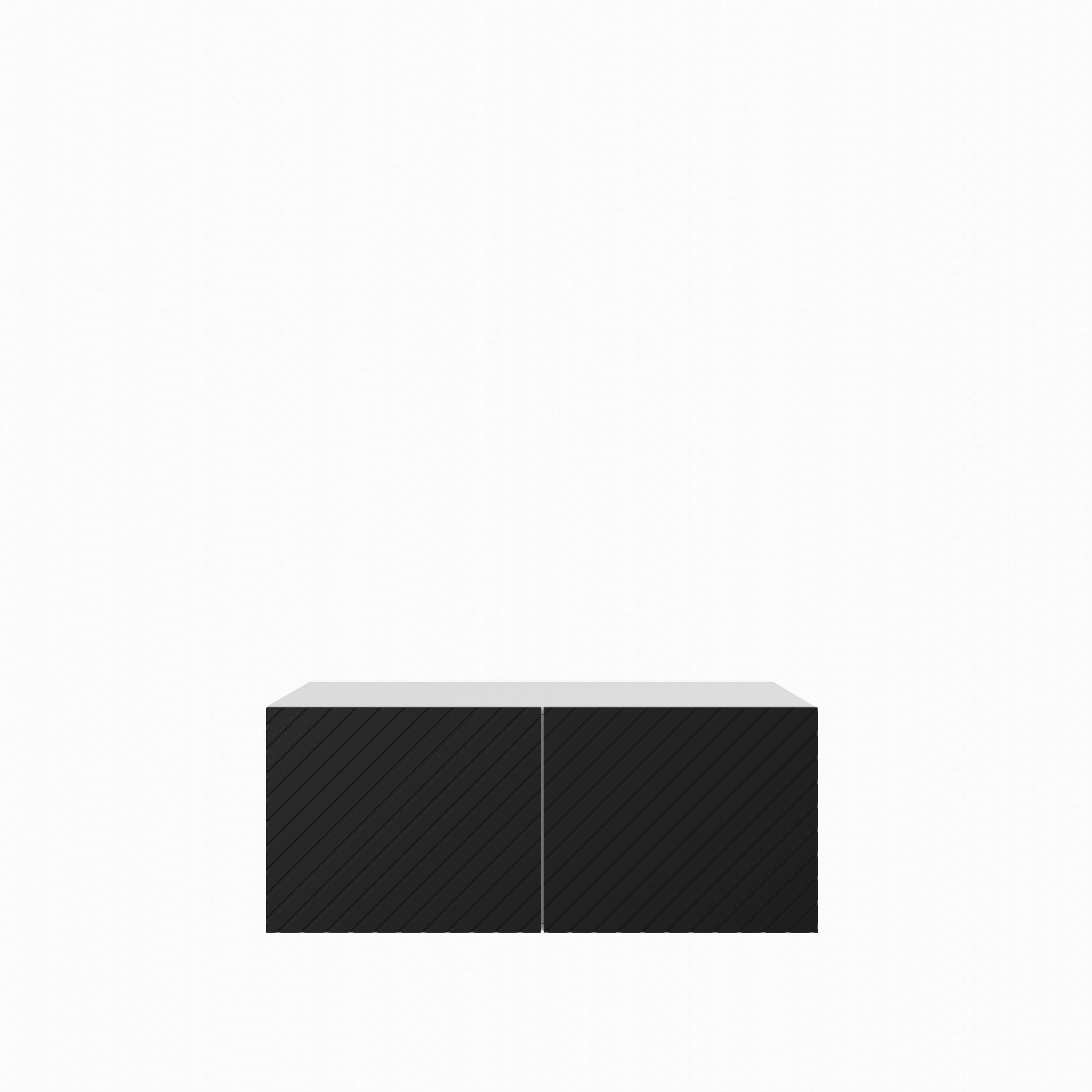 LOWBOARD CAVA 100/41/40 cm, Hängender TV-Schrank Weiß / Schwarz - Schwarz/Weiß, Holzwerkstoff (100/41/40cm) - MASSENO