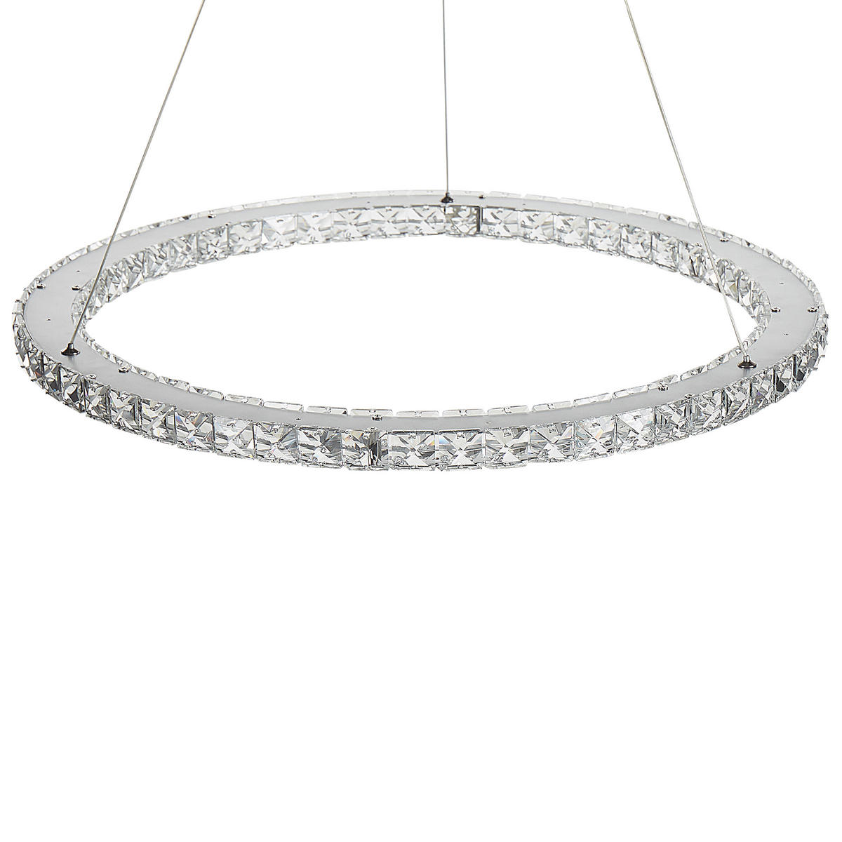HÄNGELAMPE Magat 60x60x142 cm - Silberfarben, Metall (60/60/142cm) - Beliani