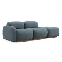 3-SITZER SOFA Rechts Bouclé Stoff Blau - Blau/Blaugrau, Holz/Textil (258/73/95cm) - Makamii
