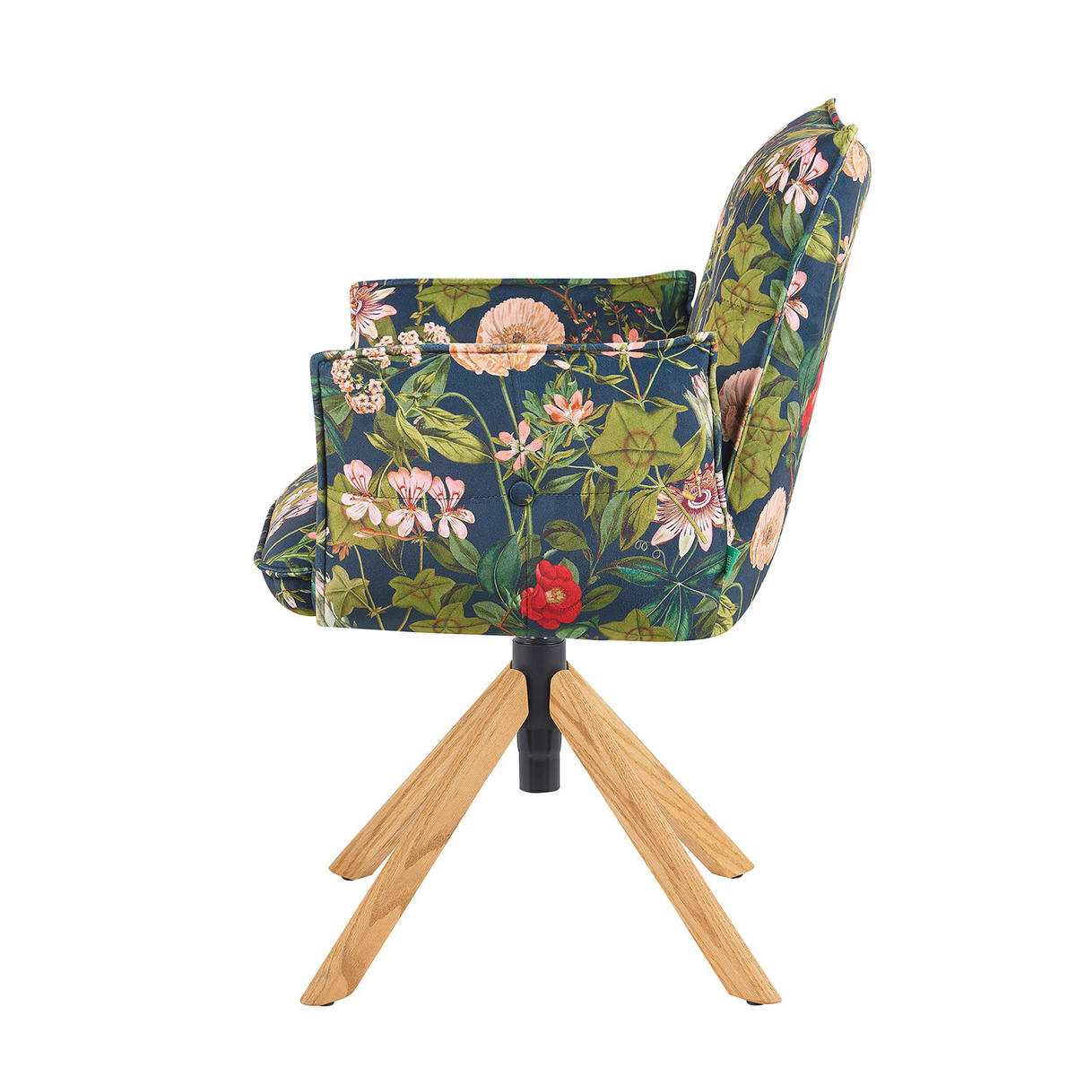 BÜROSTUHL Mika-Leya - Honigeiche/Multicolor, Eichenholz/Holz (60/89/63cm) - DUBI Möbel