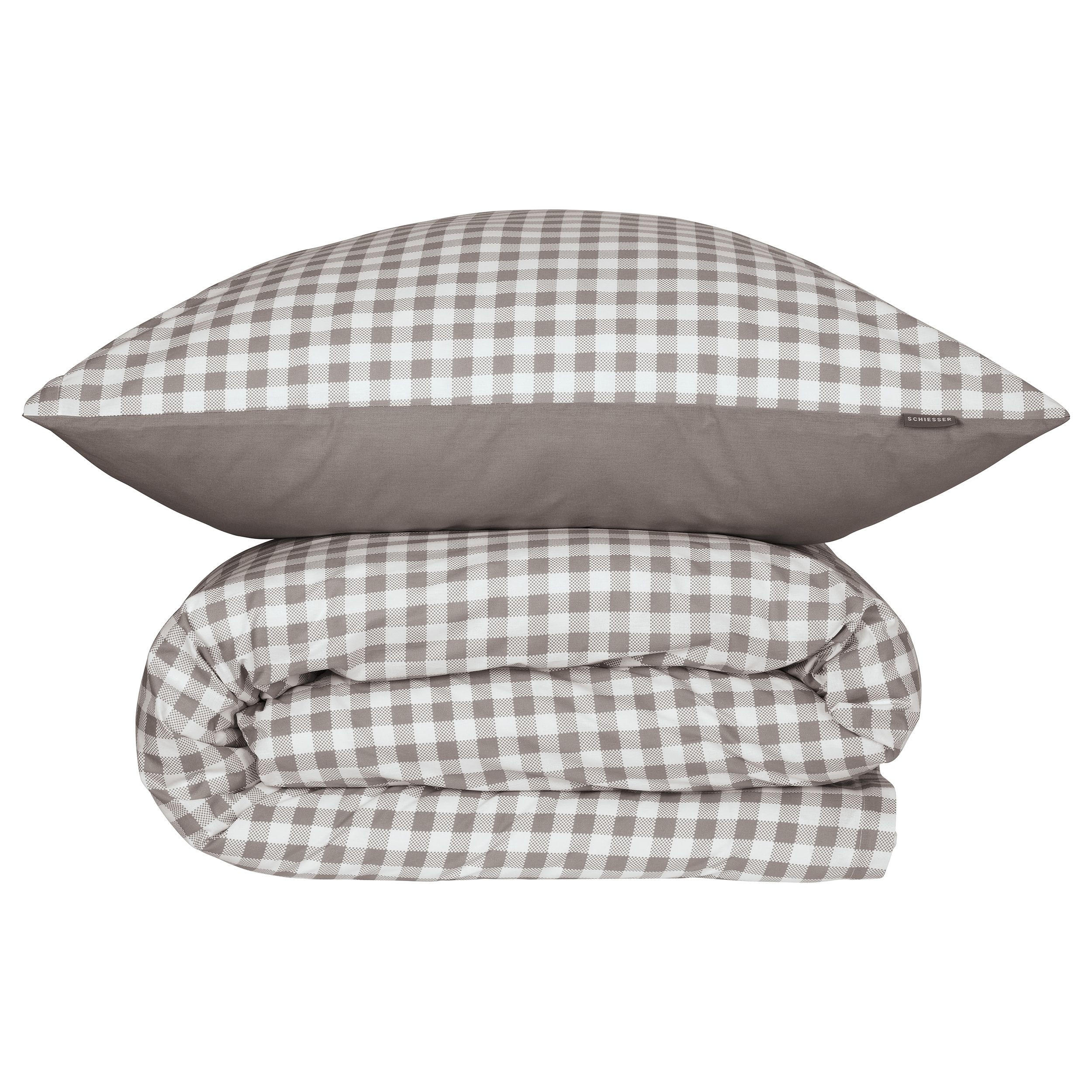 BETTWÄSCHESET Vichy - Renforcé - 2-teilig - 135 x 200 cm - Grau - Grau, Textil (135/200cm) - SCHIESSER