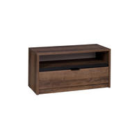 LOWBOARD Devon mit 1 Schubladen, Eiche monastery - Eichefarben/Schwarz, Holzwerkstoff/Metall (90/46/40cm) - Beautysofa