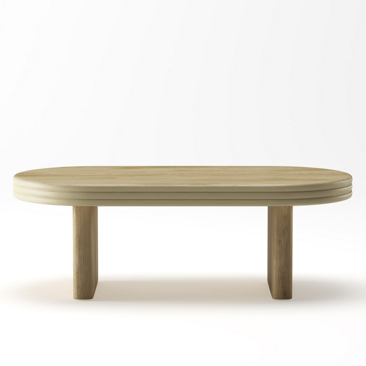 COUCHTISCH aus MDF mit Massivholzfurnier 120x60x41,5 cm Natur Oval, vielseitig und pflegeleicht - Naturfarben, Holzwerkstoff (120/60/41.5cm) - Modfu