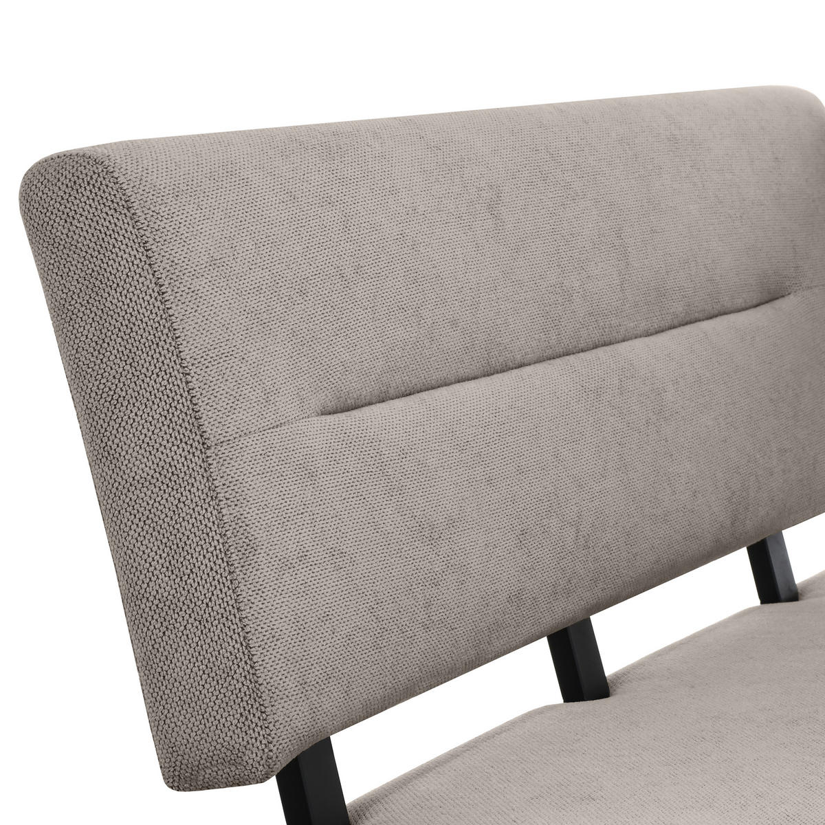 ECKBANK Zerra 192x153 cm, mit Metallbeinen, Curio-Stoff, Beige - Beige/Schwarz, Metall (192/153cm) - Beautysofa