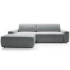 ECKSOFA Baleo Hellgrau Chenille-Bezug - Hellgrau/Schwarz, Kunststoff/Textil (264/162cm) - Selsey