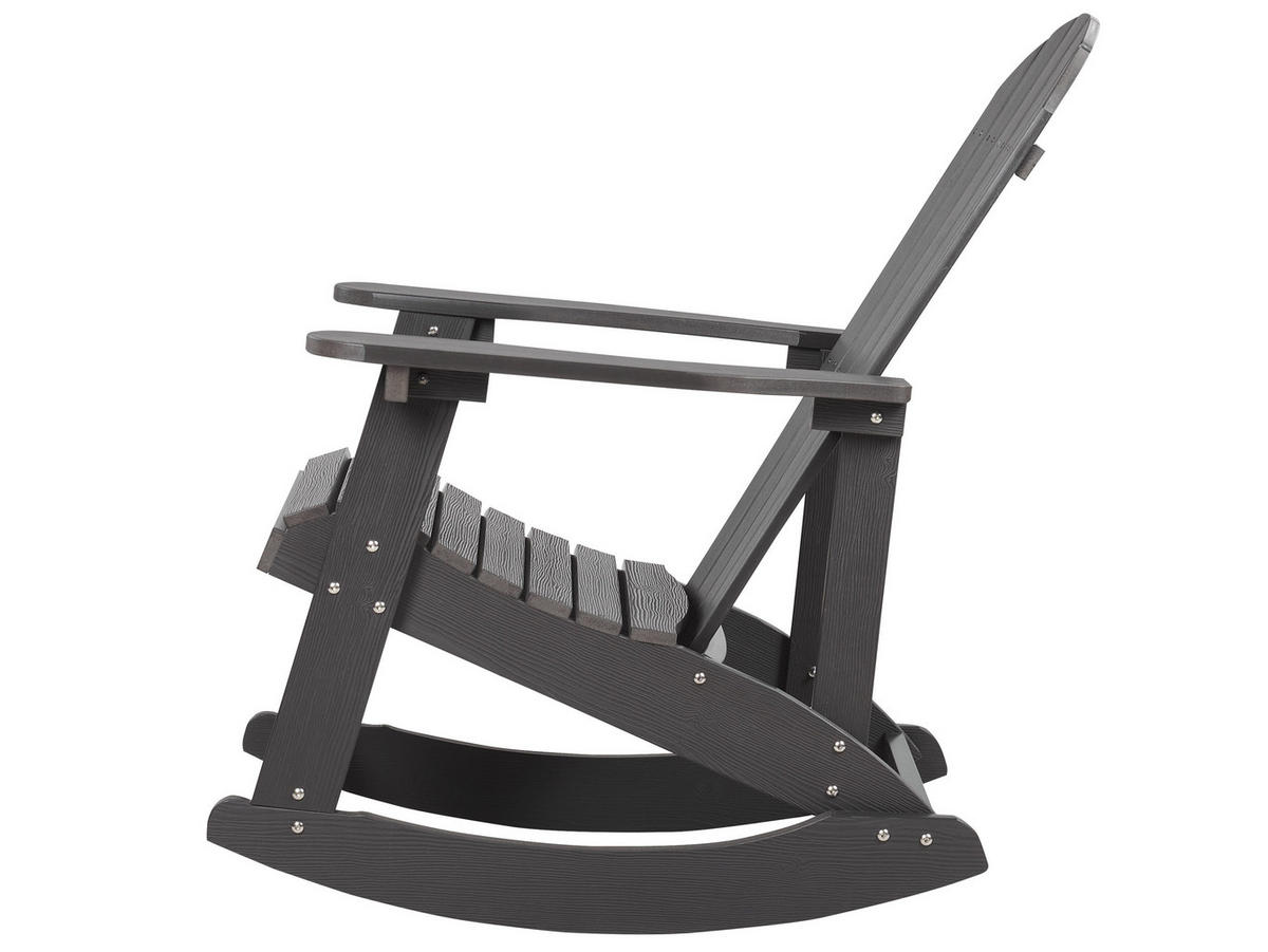 GARTEN-SCHAUKELSTUHL Kunstholz dunkelgrau Adirondack - Grau, Kunststoff (76/100/94cm) - Beliani