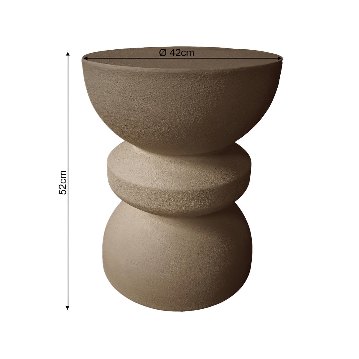 BEISTELLTISCH Mokkabraun 35/35/44,5 cm - Braun, Stein (35/35/44.5cm) - Mobili Rebecca