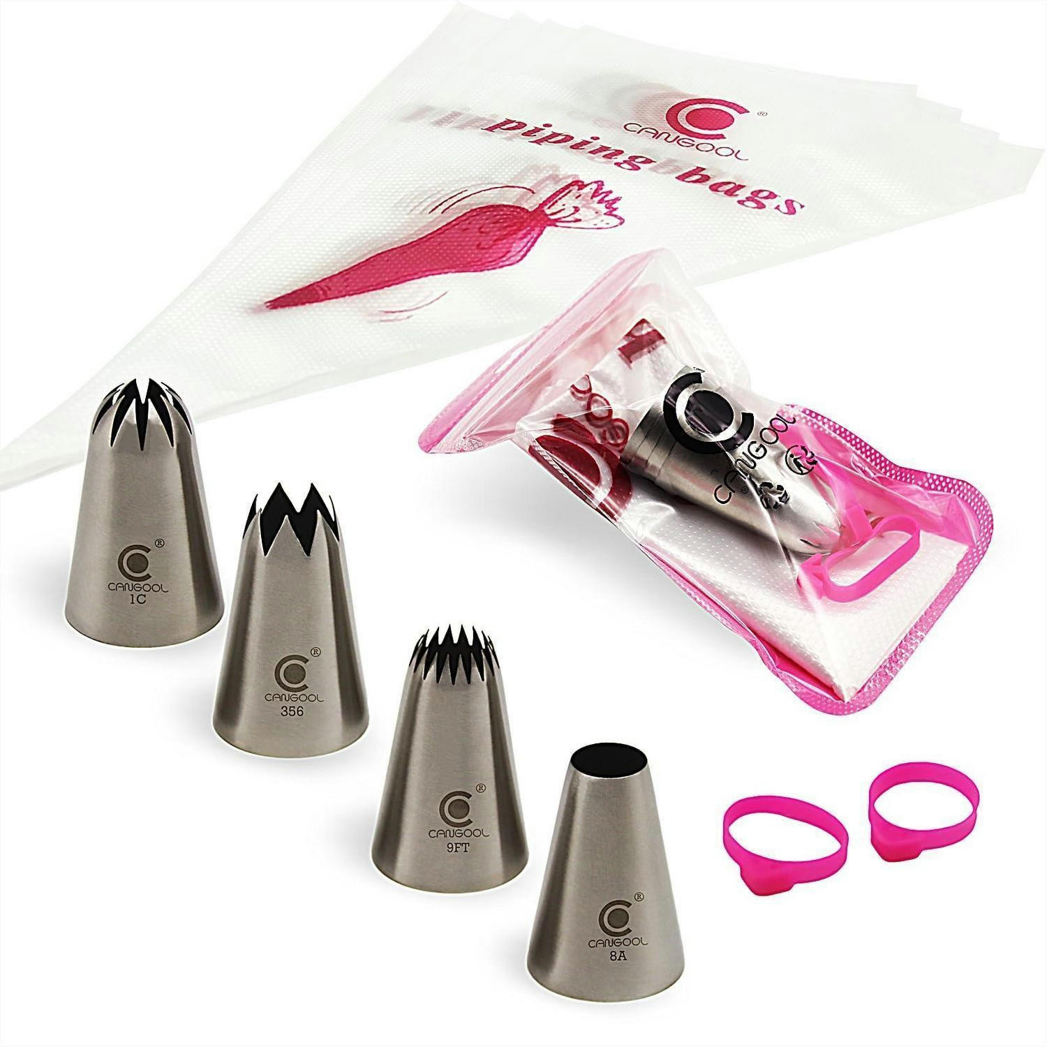 SPRITZBEUTEL-SET 4-teilig Edelstahl mit 5 Einwegbeuteln - Silberfarben, Metall (21.5/1/33cm)