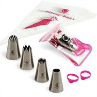 SPRITZBEUTEL-SET 4-teilig Edelstahl mit 5 Einwegbeuteln - Silberfarben, Metall (21.5/1/33cm)