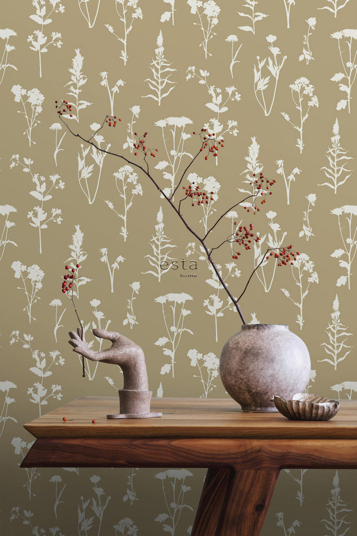 TAPETE Feldblumen 53 cm x 10.05 m - Beige, Papier (53/1000cm) - ESTAhome
