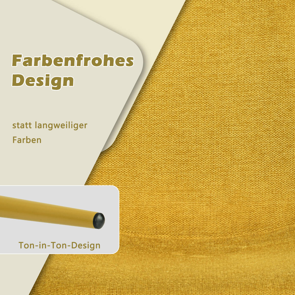 ESSZIMMERSTUHL 4er Set in Senfgelb mit Webstoffbezug - Gelb, Metall (40.5/85/41.5cm) - Meubles Cosy
