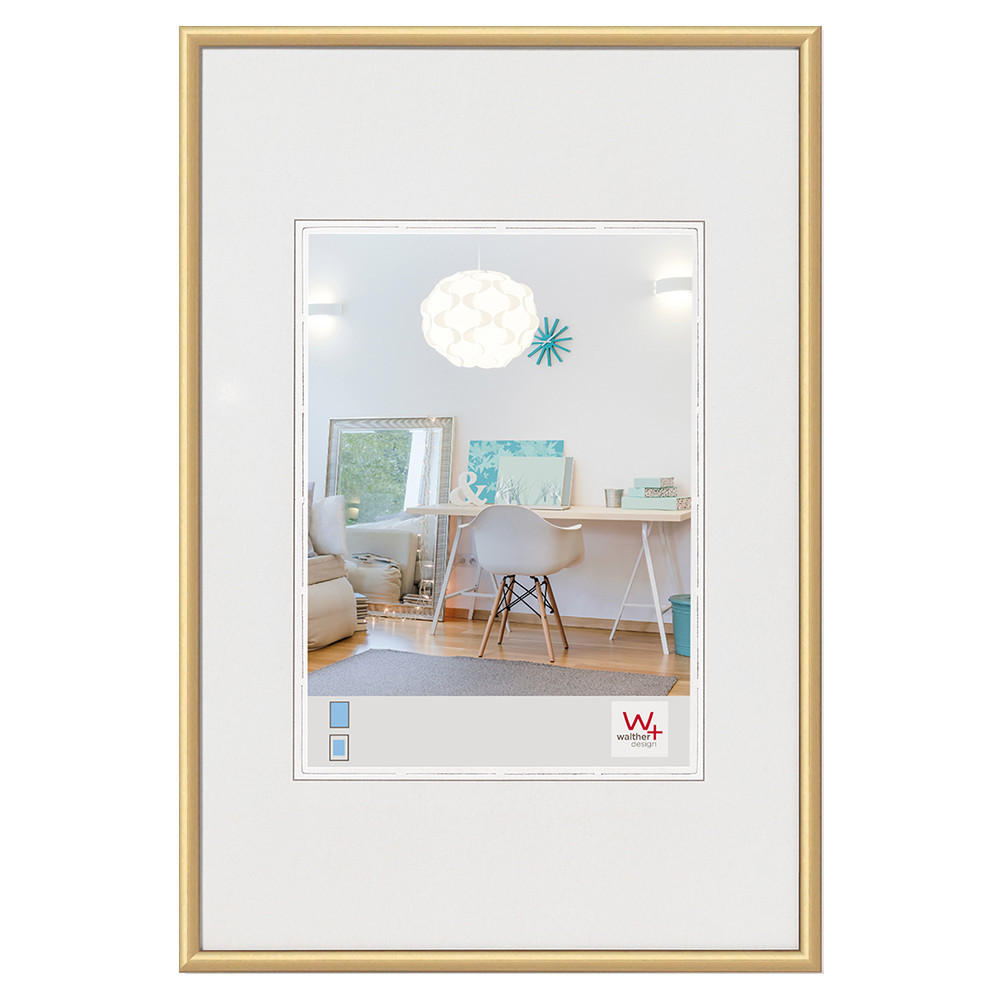 walther design Kunststoffrahmen Gold 30.7x40.8x1.4 cm