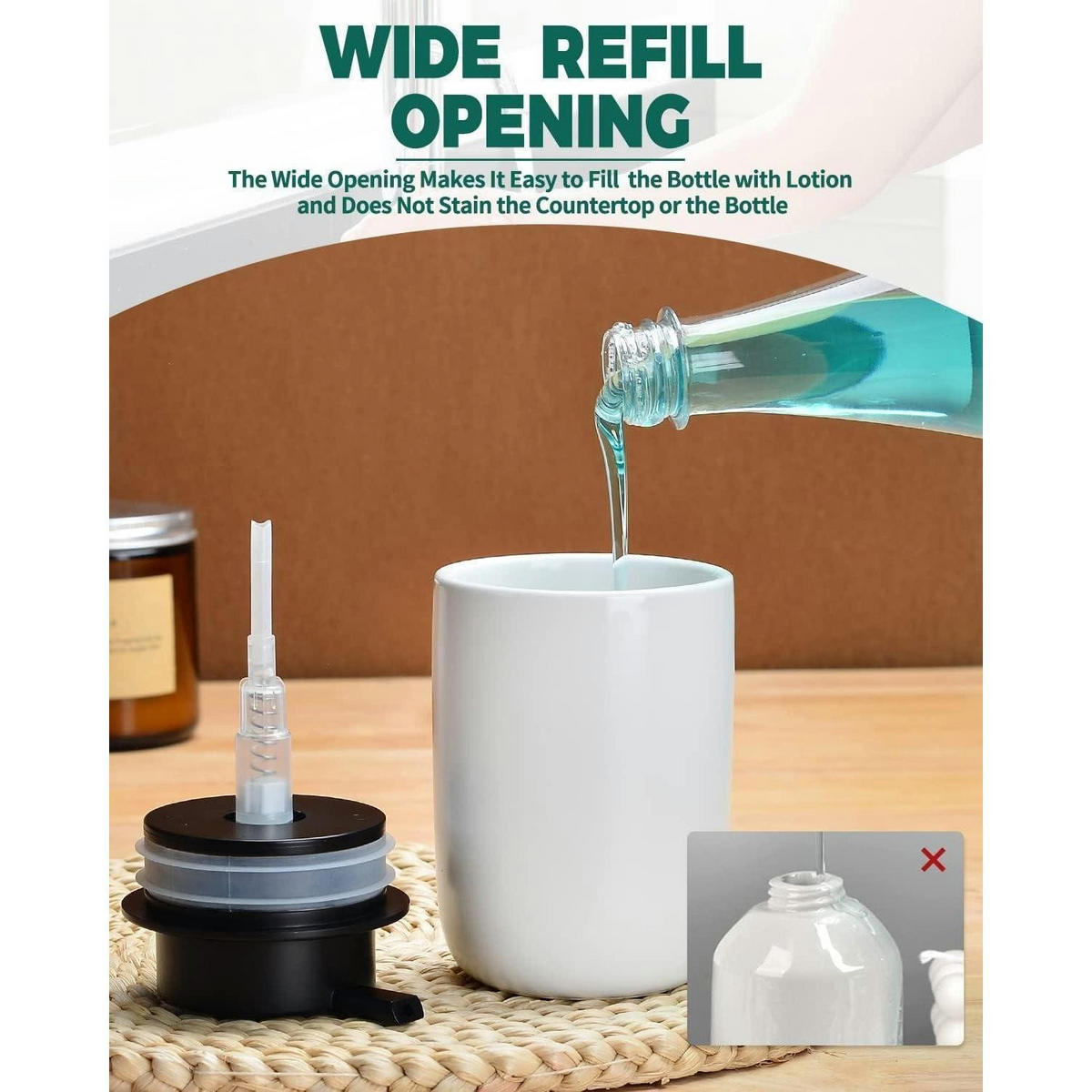 SEIFENSPENDER Keramik Matt Weiß 350ml - Weiß, Keramik (8/14/8cm)