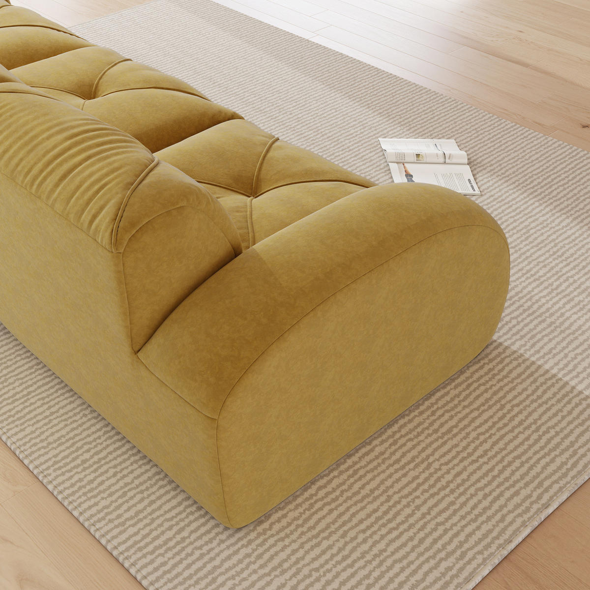 SOFA modular rahmenlos Chenille Yellow - Gelb, Kunststoff (171/76/204.1cm) - Meubliv