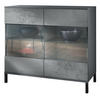 KOMMODE Bari Beton Dunkel Optik - Dunkelgrau, Holzwerkstoff (92.5/83.5/35cm) - Vladon