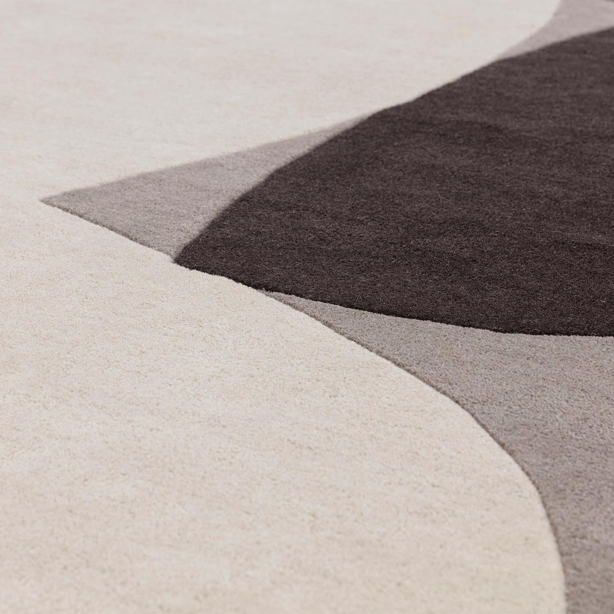 TEPPICH Wolle handgetuftet abstrakt Mid-Century ELAN-Mouzon, Silbergrau 120x170 cm - Silberfarben, Textil (120/170cm) - KADIMA DESIGN