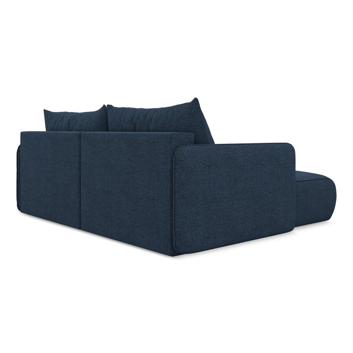ECKSOFA mit Schlaffunktion Chenille Stoff Blau - Blau/Schwarz, Kunststoff/Textil (148/207cm) - LaMiaSofa