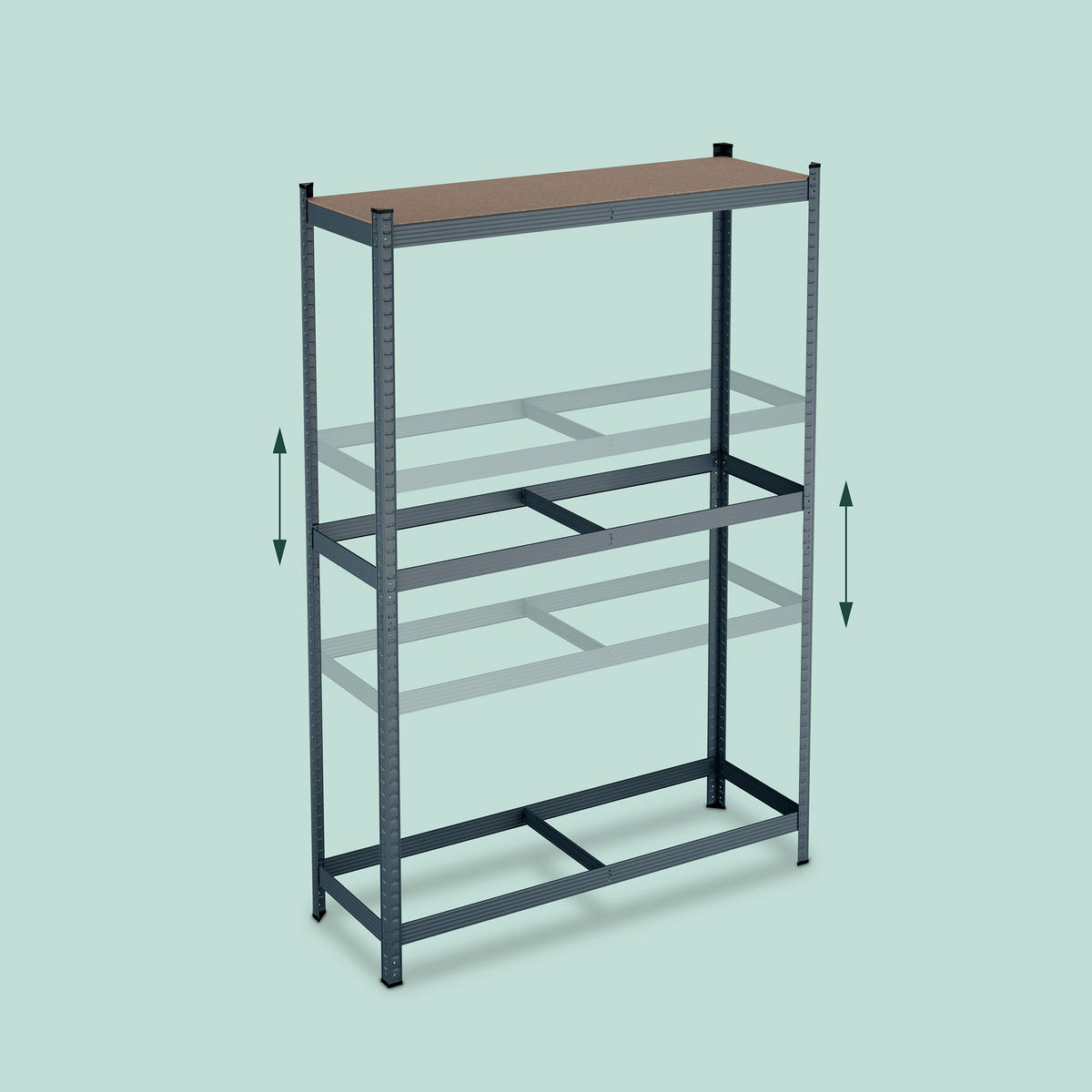 REIFENREGAL - Grau, Holzwerkstoff/Kunststoff (120/180/40cm) - Relaxdays