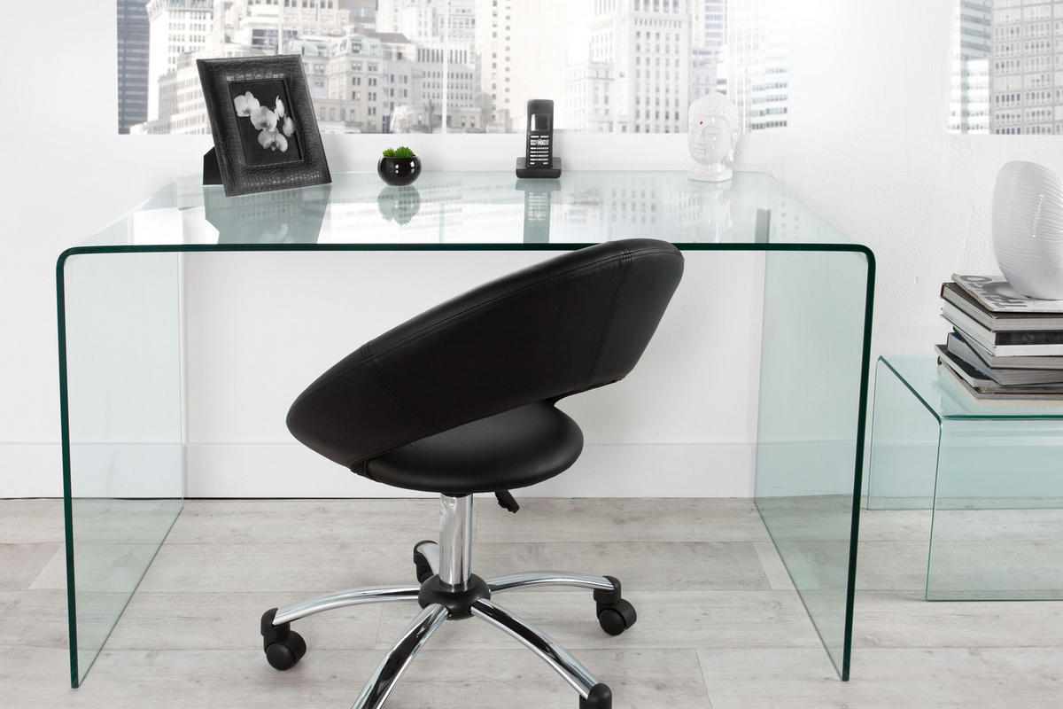 SCHREIBTISCH FANTOME Glas Transparent 120 cm - Transparent, Glas (70/120/73cm) - riess-ambiente