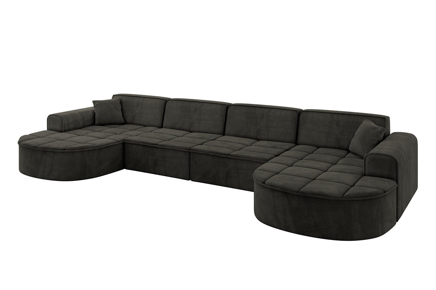 WOHNLANDSCHAFT TARO-U2 - 388x171x79,5 cm Schwarz - Schwarz, Holzwerkstoff/Textil (388/79.5/171cm) - ALTDECOR