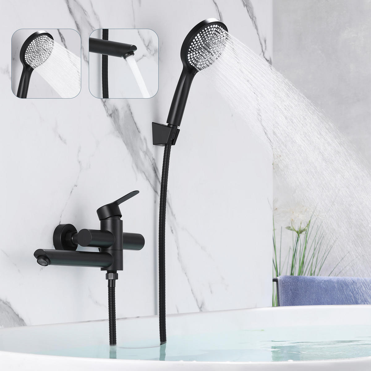 BRAUSESET Wellis 15/12.8/21.5 cm - Schwarz, Metall (15/12.8/21.5cm) - ZMH
