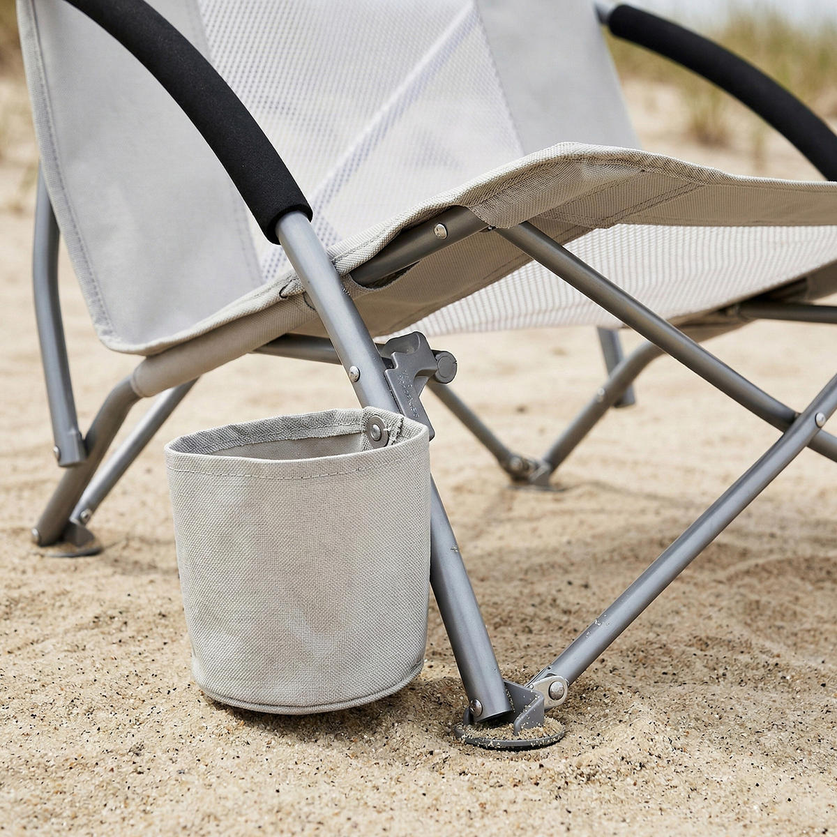 STOLICA - siva, tekstil/metal (55/67/58cm) - Relaxdays