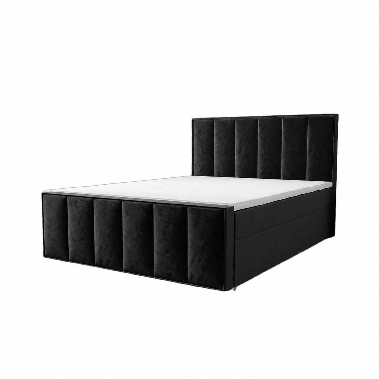 POLSTERBETT Aura Schwarz 180x200 cm - Schwarz, Textil (180/200cm) - B&B Home