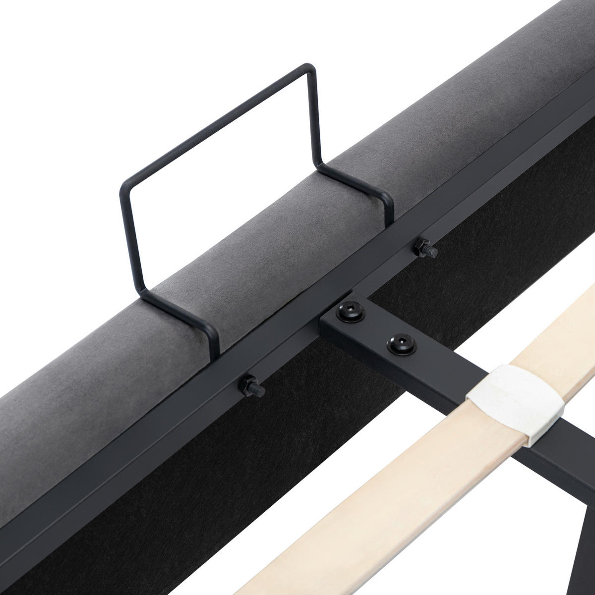 POLSTERBETT 140/200 cm Grau aus Samt mit Bettkasten - Grau, Textil (140/200cm) - OKMYHOME