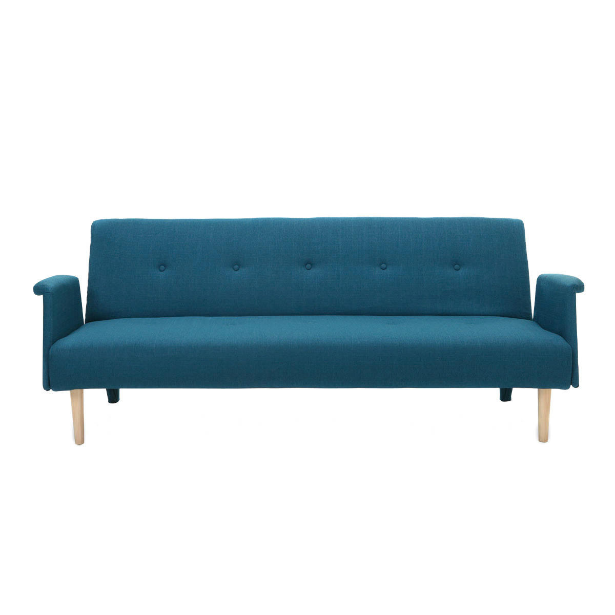 SOFA Verstellbar Blau OSCAR - Blau, Textil (82.5/77/195.5cm) - Miliboo