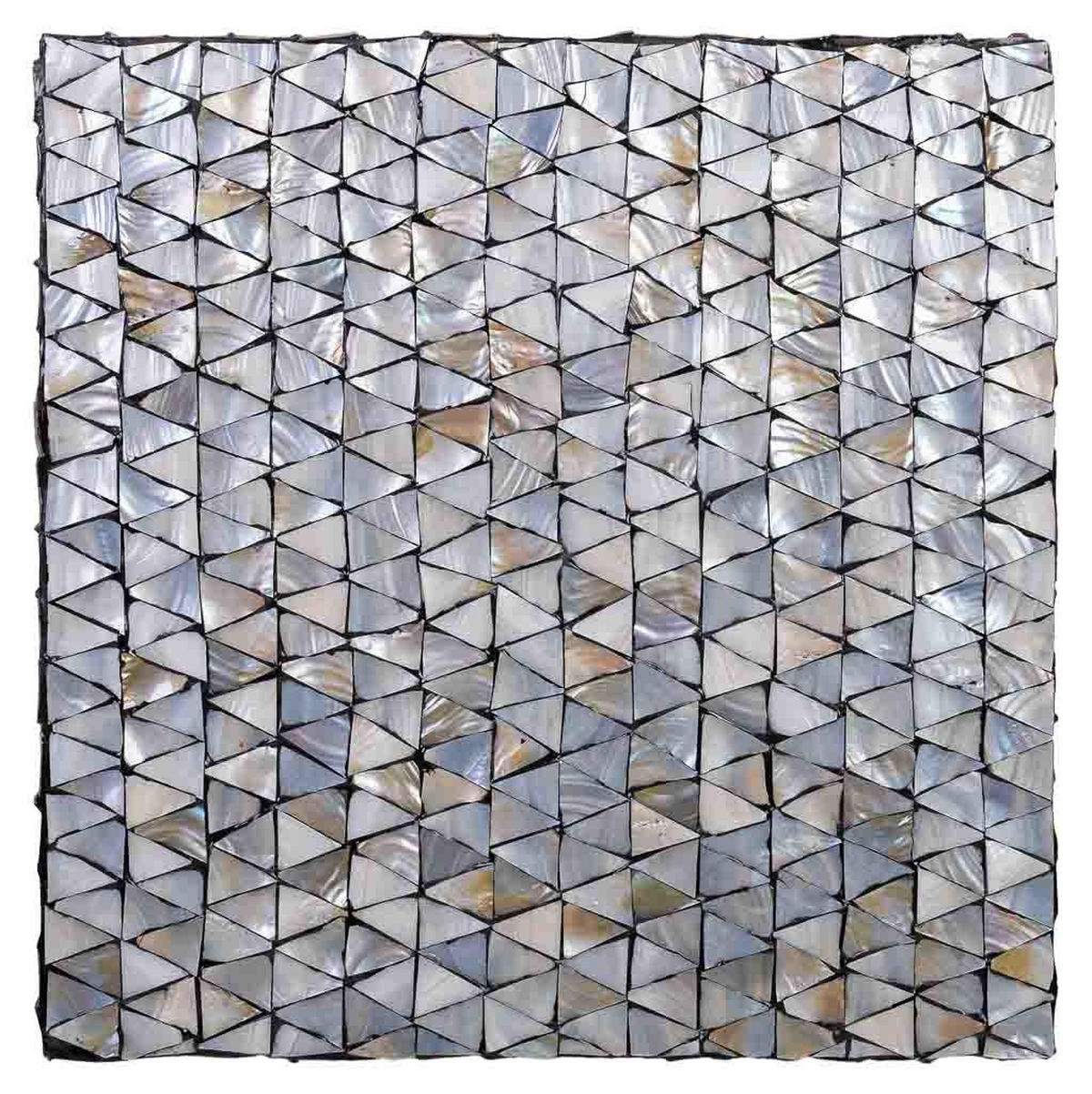 COUCHTISCH aus grauem Holz und Perlmutt, 65x65x45 cm - Grau, Holz (65/65/45cm) - Wanderlust