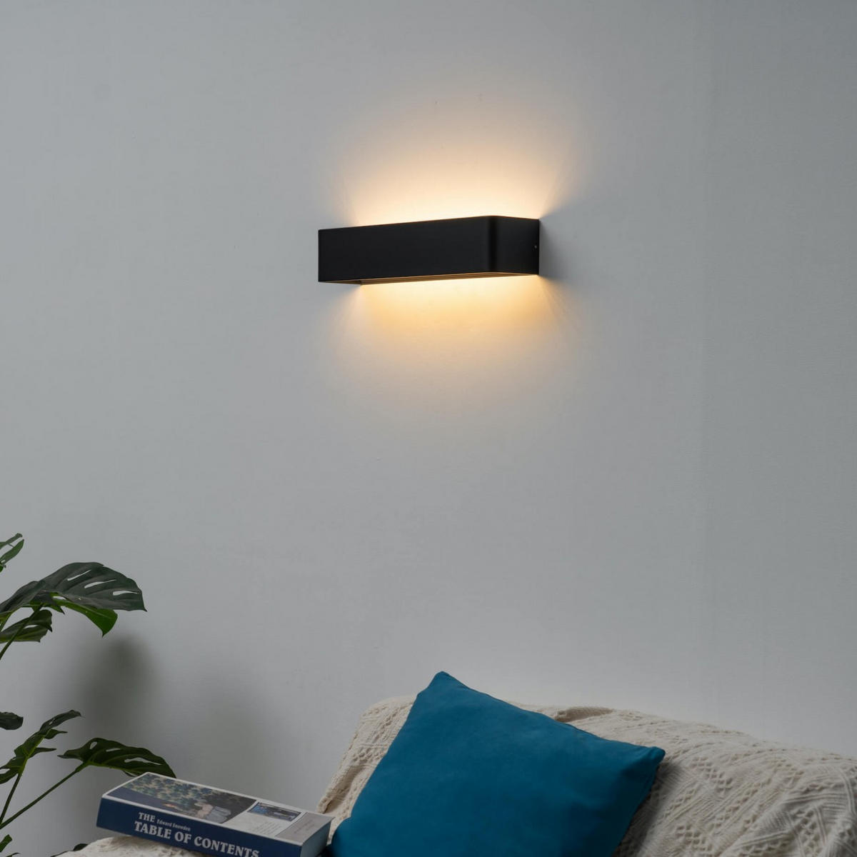 WANDLEUCHTE Quadra, Schwarz, 37cm - Schwarz, Metall (10/8/37cm) - KOSILUM