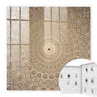 SCHLÜSSELBOX Weiß 30x30 cm – Türöffnung nach rechts - Dekorative Mandala - Beige, Metall (30/30/5cm) - TULUP