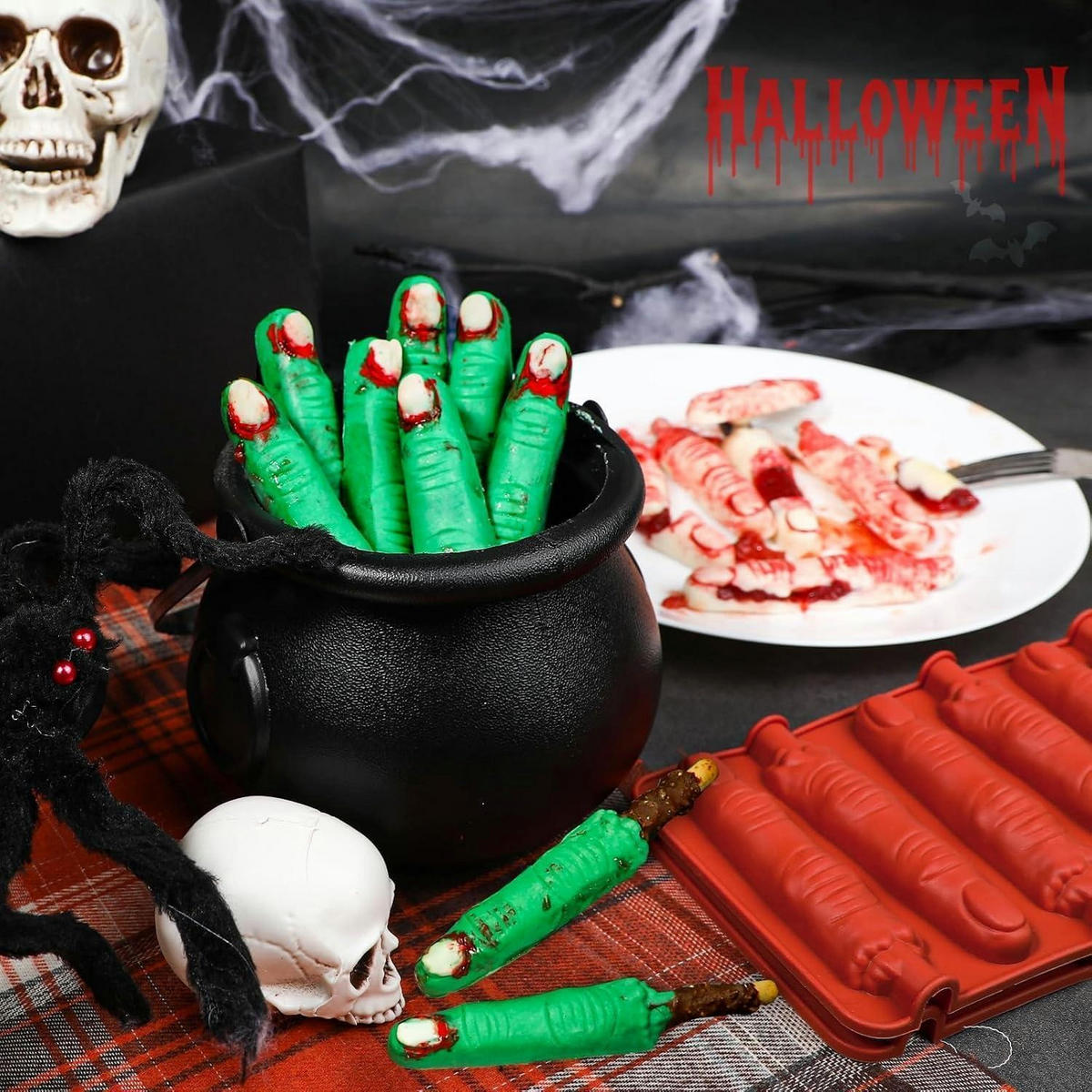 BACKFORM Finger 2-teiliges Set Silikon Halloween - Transparent, Kunststoff