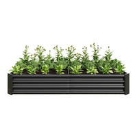 HOCHBEET 180/90/30 cm Schwarz (ohne Boden) - Schwarz, Metall (90/30/180cm) - Oxeza