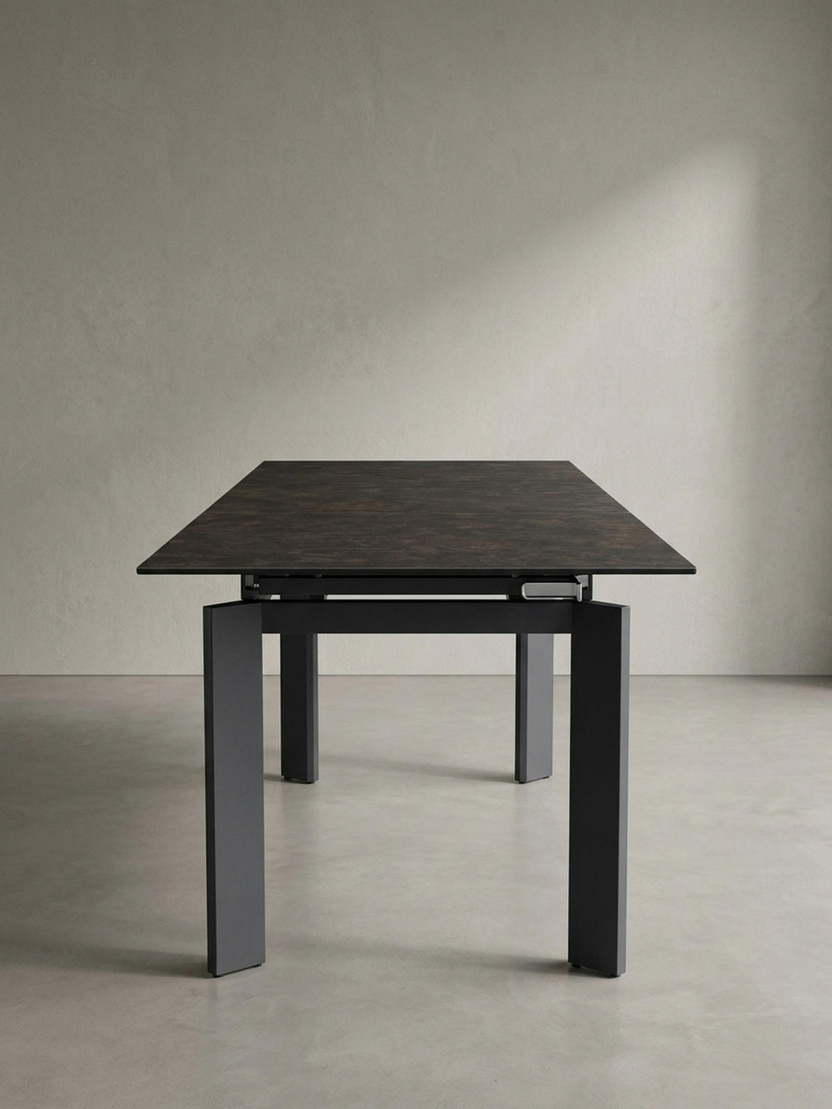 ESSTISCH Ausziehbar Keramik Glas Marmoroptik 180-240 MALTA, Schwarz 180x95x77 cm - Schwarz, Glas/Metall (95/180/77cm) - KADIMA DESIGN
