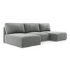 WOHNLANDSCHAFT Chenille Stoff Grau - Blau/Schwarz, Kunststoff/Textil (304/79/149cm) - Makamii