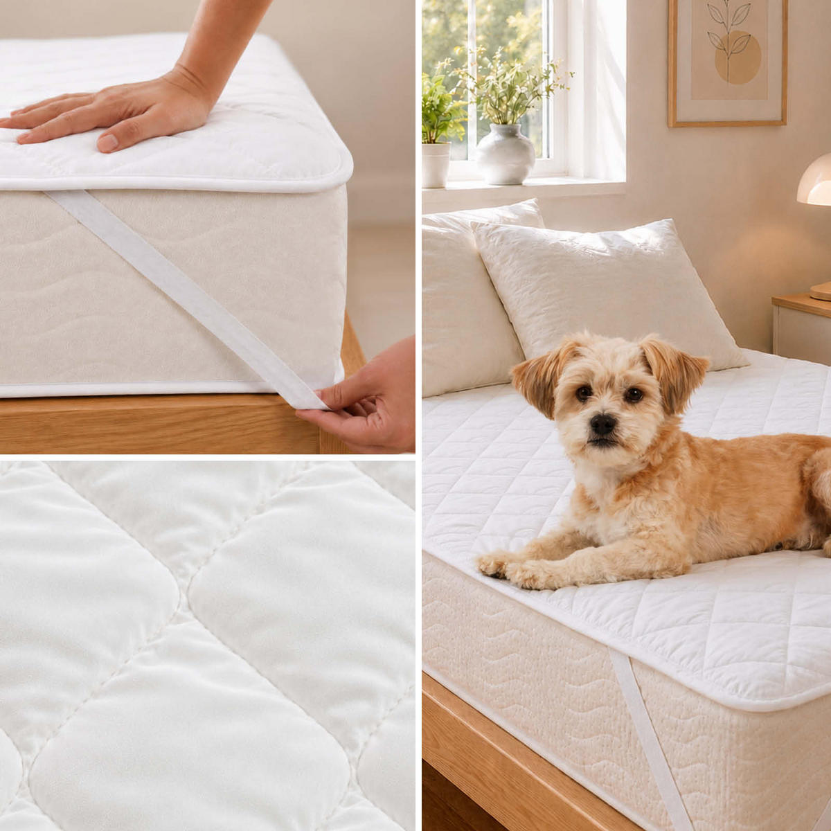 MATRATZENSCHONER 90x200 Standard Einzel - Weiß, Textil (90/200cm) - wometo