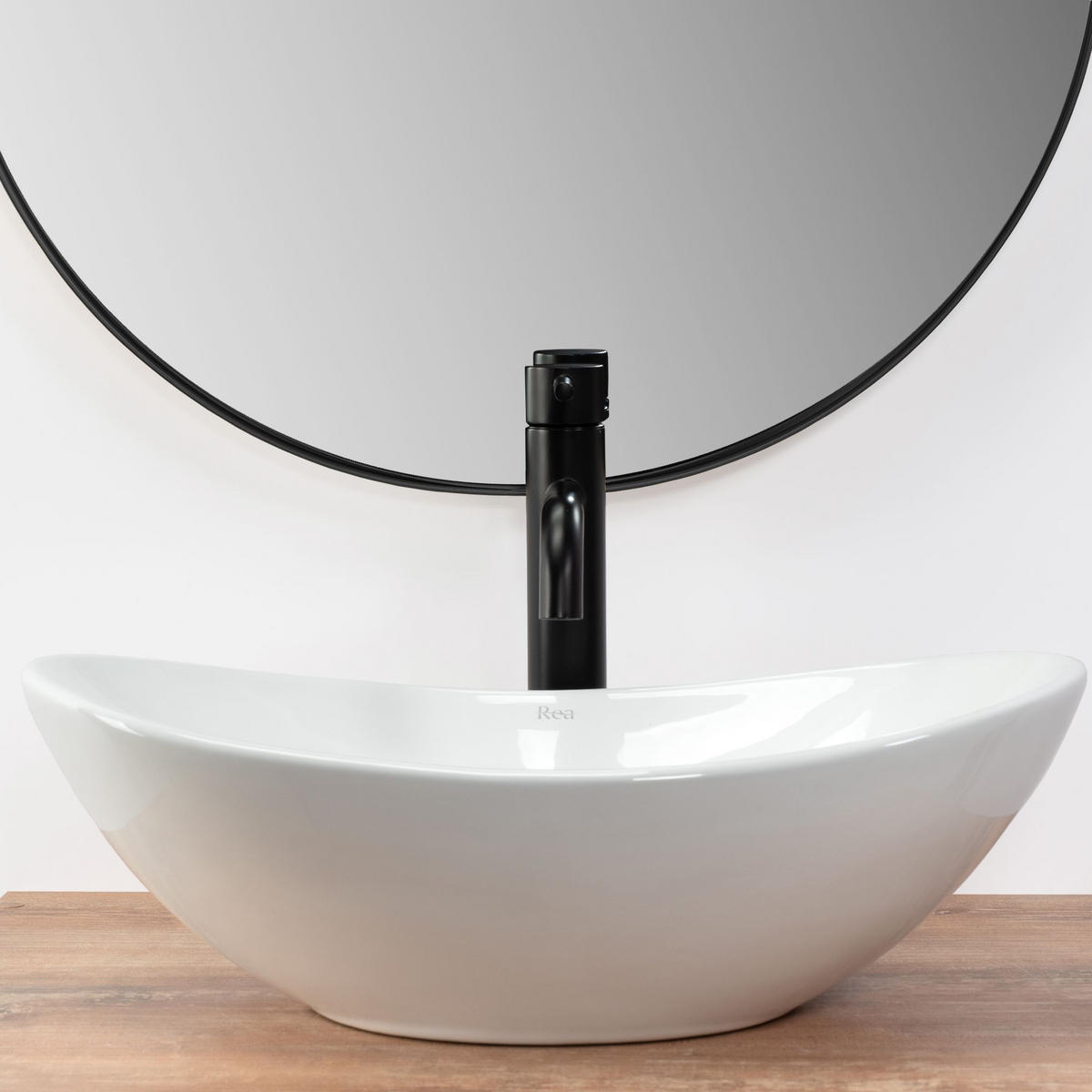 AUFSATZWASCHBECKEN Rea Royal Mini White - Weiß, Keramik (30/15/47cm) - REA
