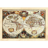 WANDTATTOO Vintage Weltkarte 65 x 42.5 cm - Beige, Papier (65/42.5/42.5cm) - Sanders & Sanders