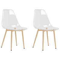 ESSZIMMERSTÜHLE 2 Stk. Transparent PET 46*52*84cm - Transparent, Metall (46/84/52cm) - ZMH