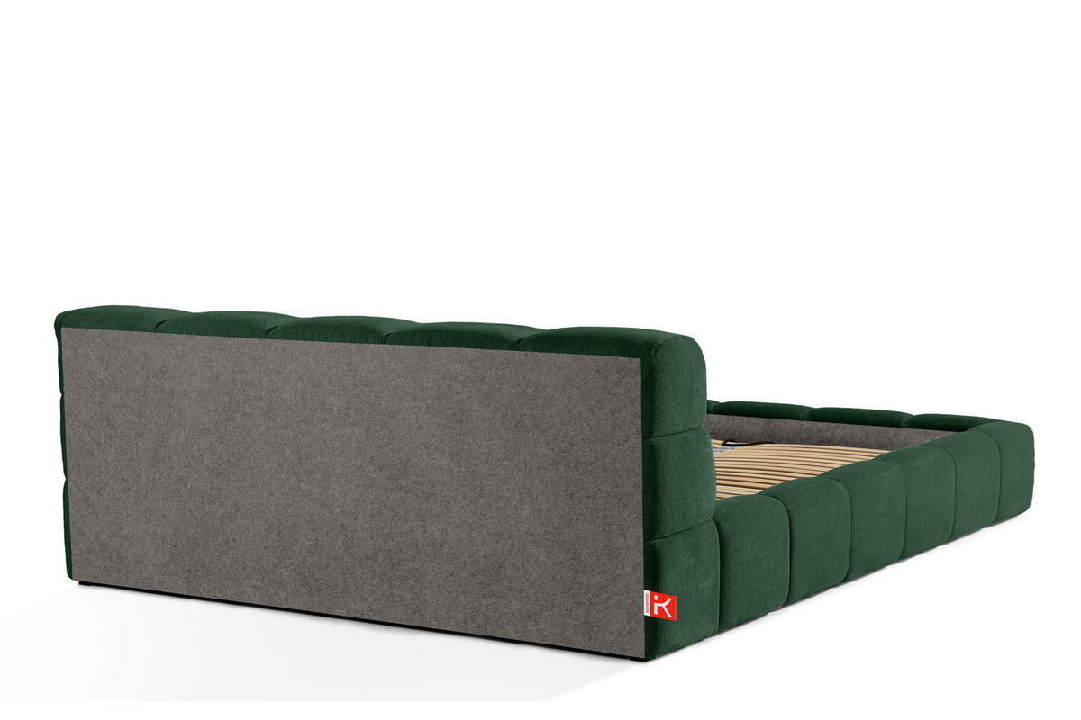POLSTERBETT AERI 140/160/180/200 mit Rahmen und Bettkasten, dunkelgrün - Dunkelgrün, Holz/Holzwerkstoff (200/200cm) - KONSIMO®
